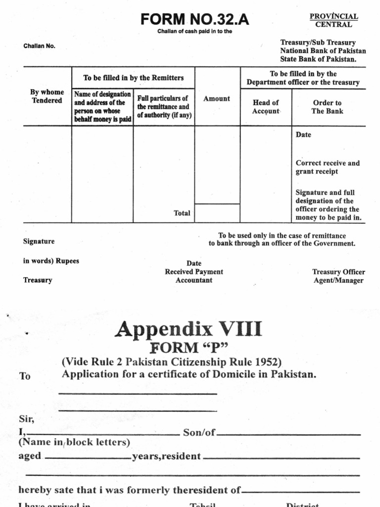 Pakistan Domicile Certificate Form | PDF