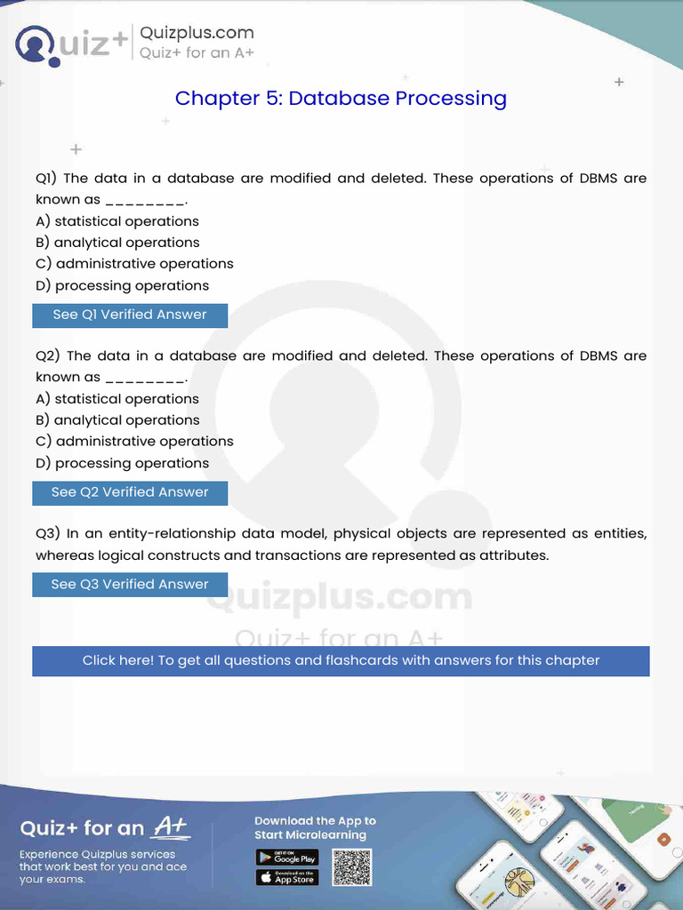 The Data in A Database Are Modified and Deleted These Operations of ...