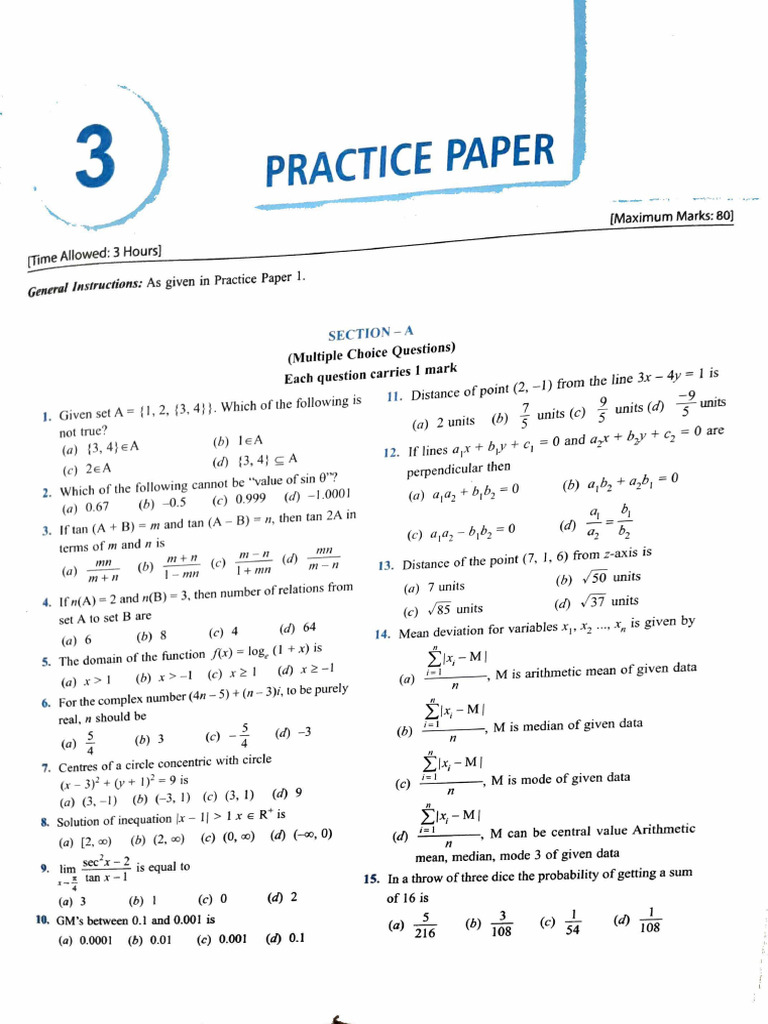 Practice Set 3 For Annual Exam (11th) | PDF