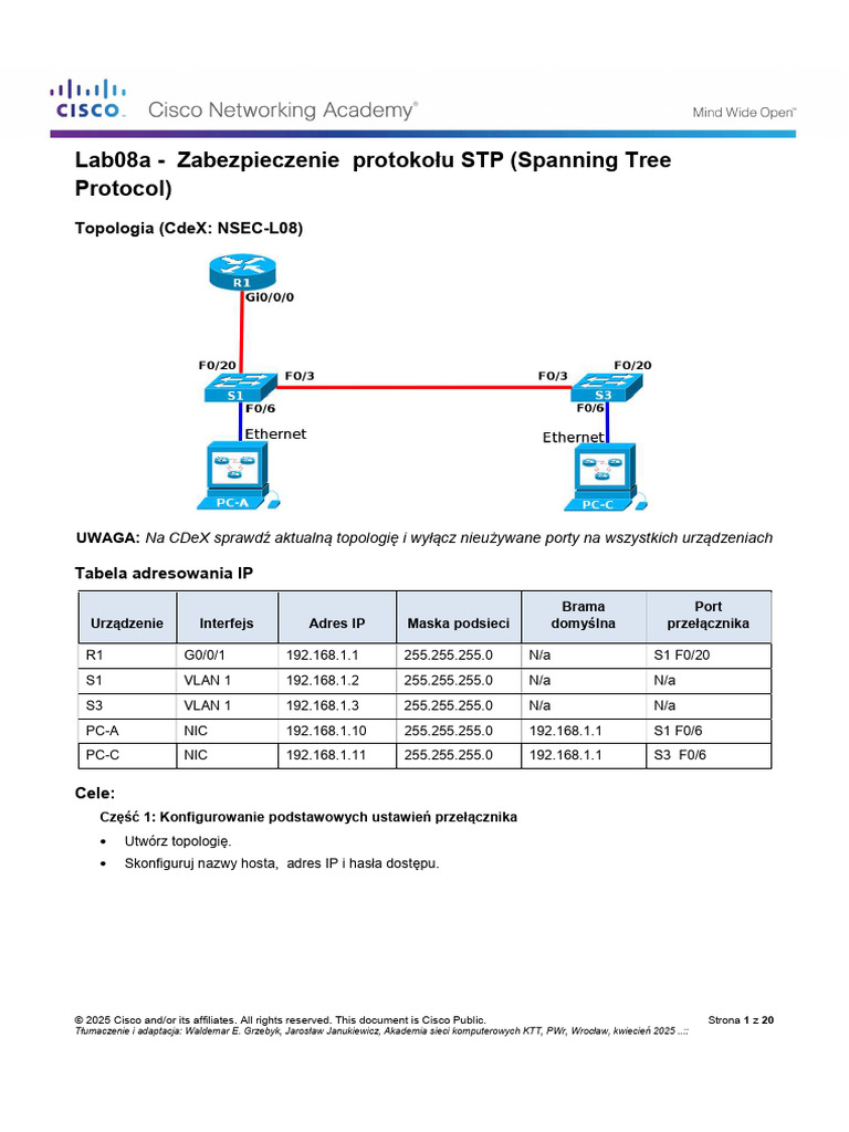NSEC-LAB08a-14.9.9 Lab - Securing Layer 2 Switches | PDF