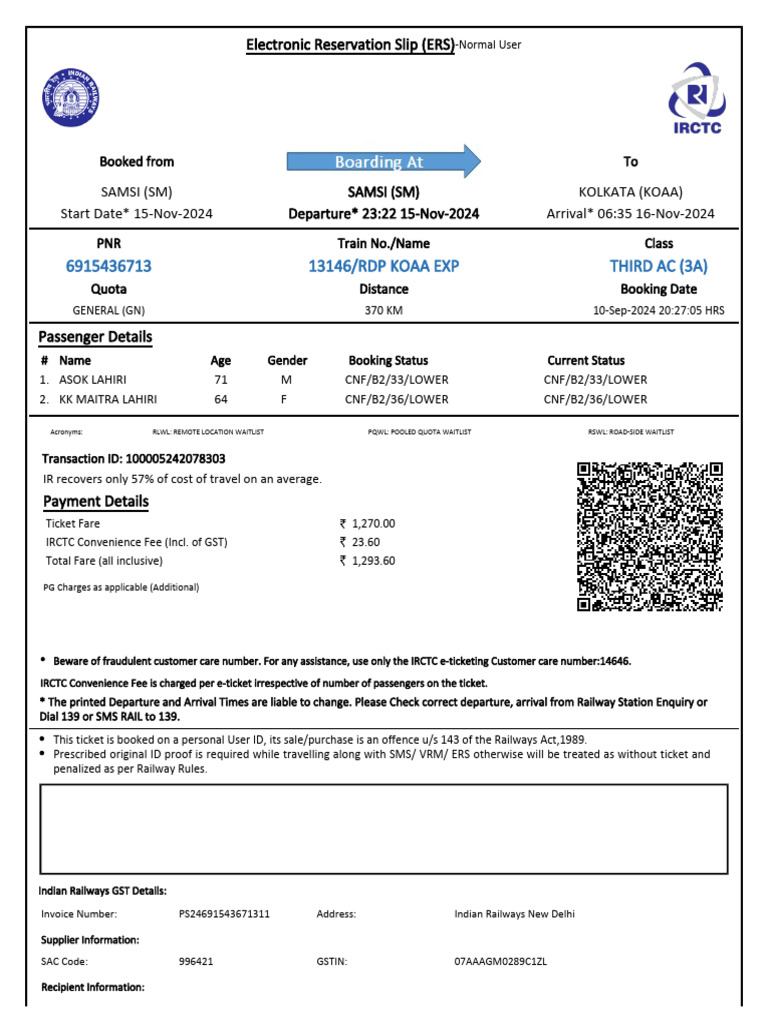 13146/RDP KOAA EXP Third Ac (3A) | PDF
