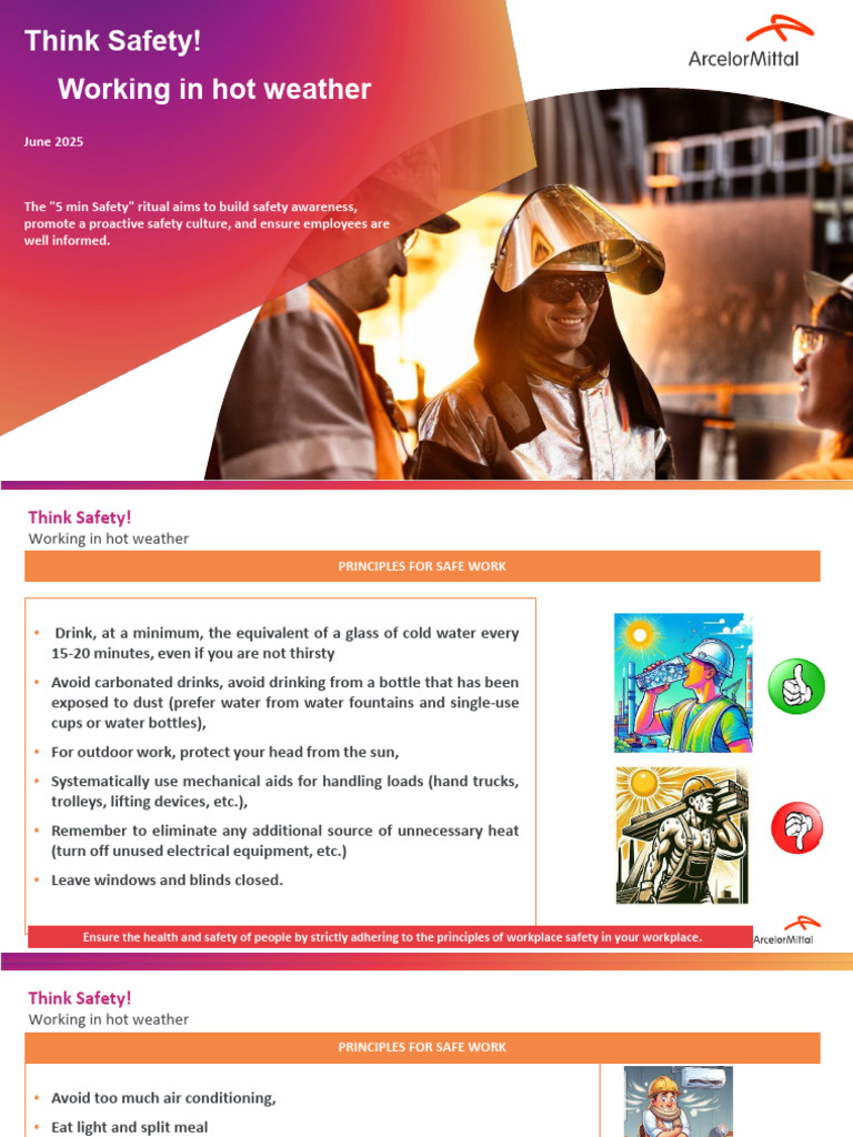Think Safety! Working in Hot Weather | PDF