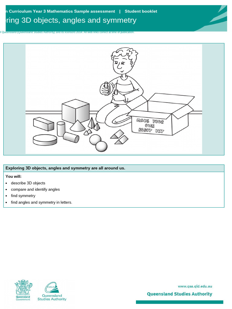 Exploring 3D Objects, Angles and Symmetry - Student Booklet | PDF ...