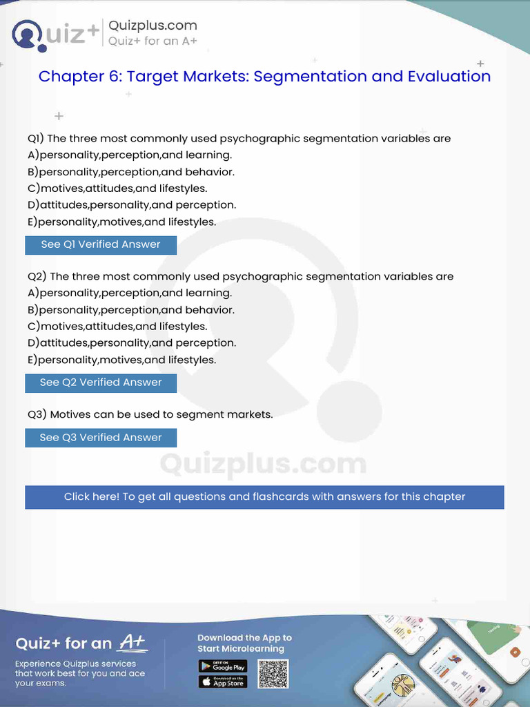 The Three Most Commonly Used Psychographic Segmentation Variables Are ...