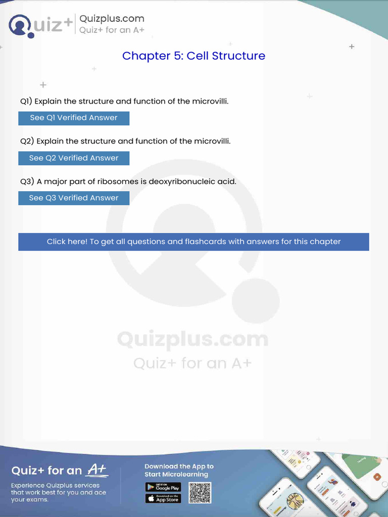 Explain The Structure and Function of The Microvilli | PDF