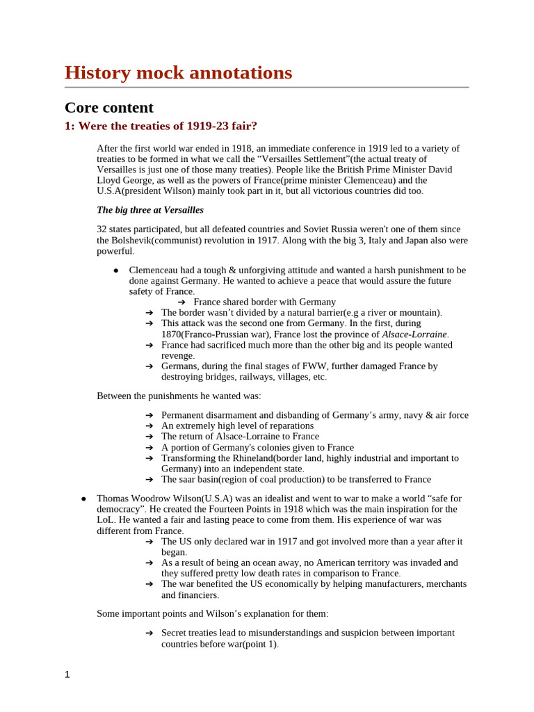 History Mock Annotations | PDF