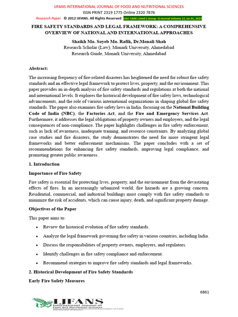 Fire Safety Standards and Law | PDF