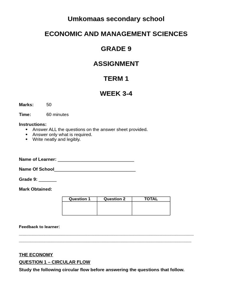 Grade 9 Assignment 2026 | PDF