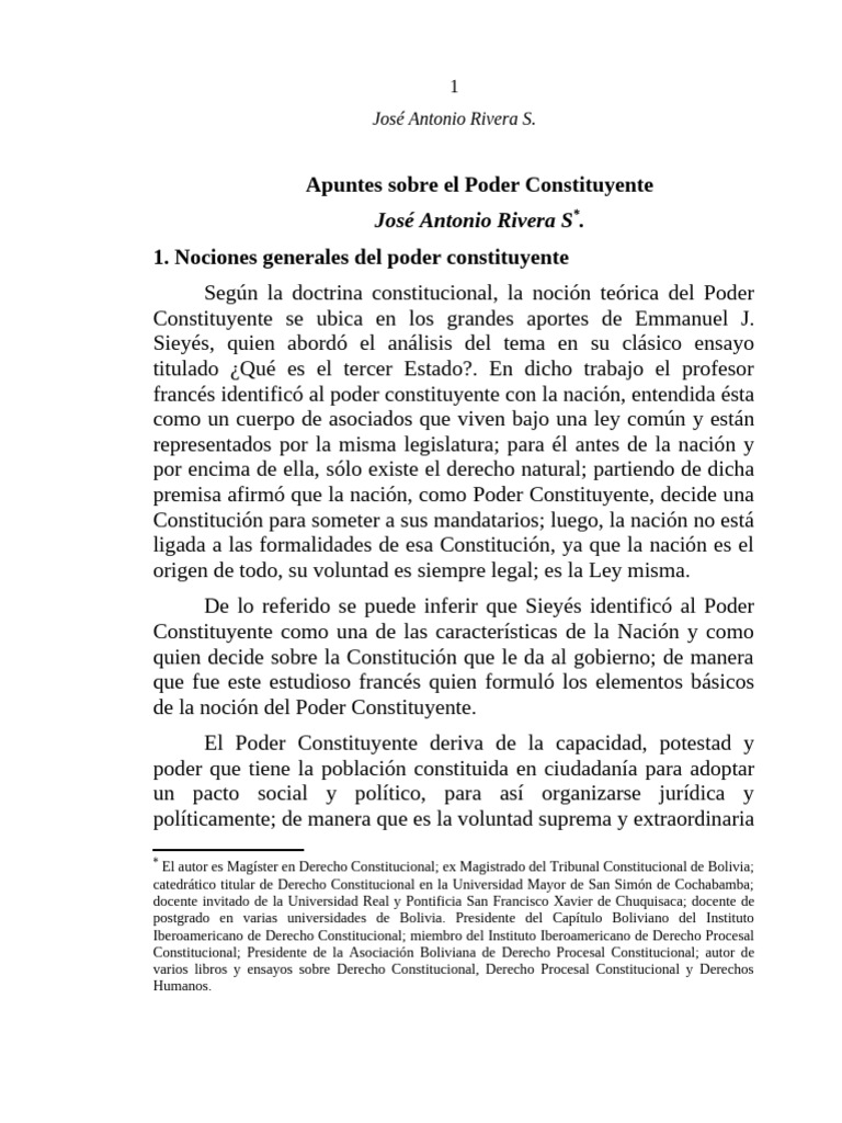 El Poder Constituyente | PDF | Constitución | Democracia