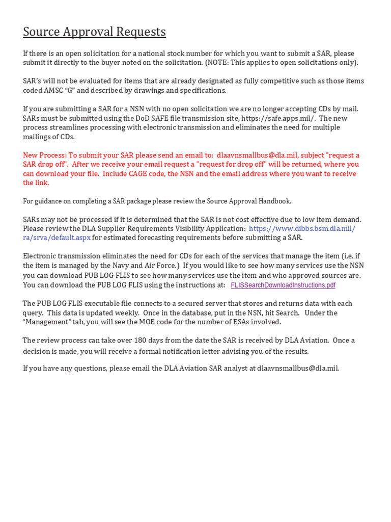 SAR Instructions | PDF