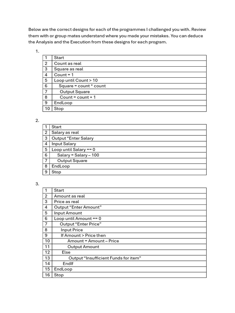 Tutorial 3 Exercise Designs | PDF
