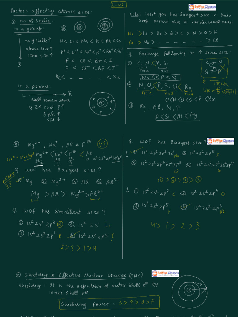 Periodic Table LEC 2 NOTES | PDF