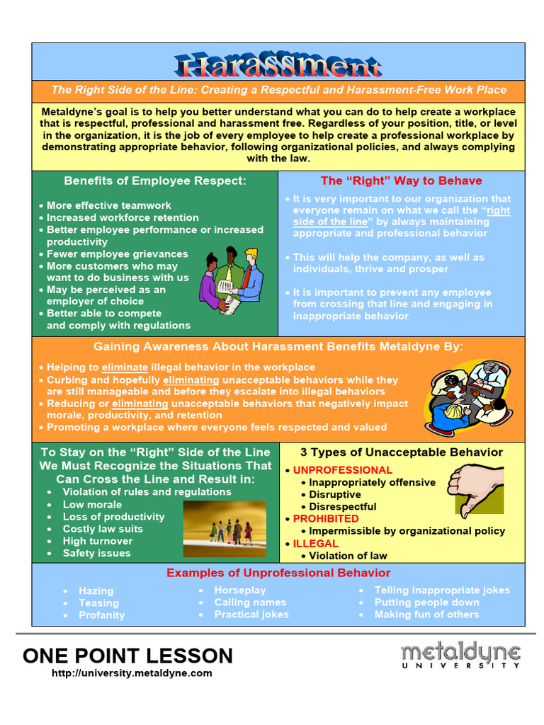 Harassment One Point Lesson 1005 | PDF | Sexual Harassment | Harassment