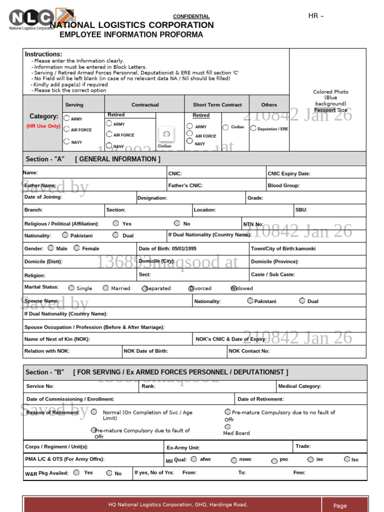 Revised HRIS Form 21 Jan 2026 1ENDZT | PDF