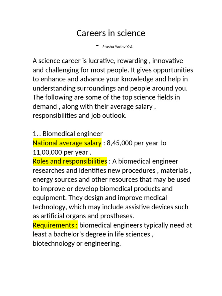 Article-Careers in Science | PDF