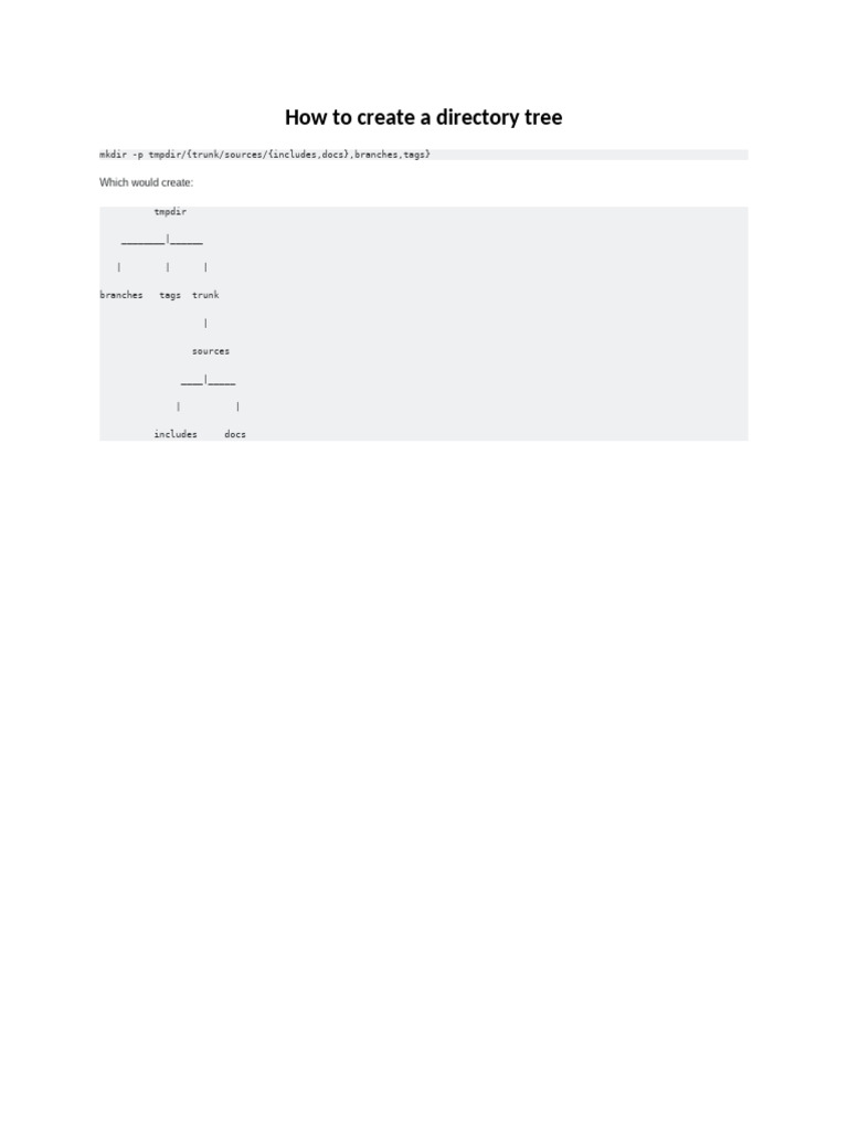 Mkdir Directory Tree | PDF