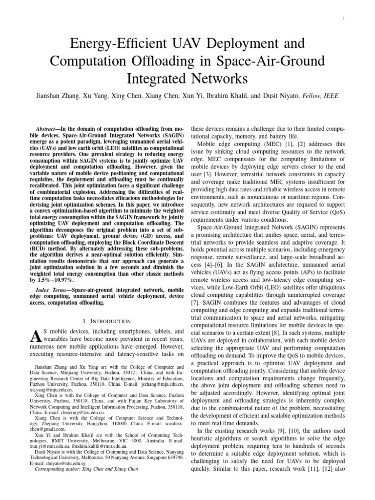 Energy-Efficient UAV Deployment and Computation Offloading in Space-Air ...