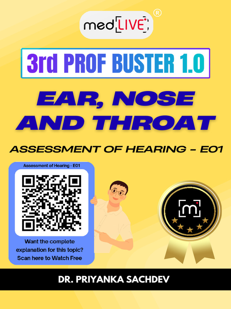Ear, Nose and Throat: Assessment of Hearing - E01 | PDF