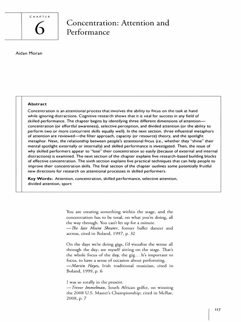 Concentration Attention and Performance - Moran in The Oxford Handbook ...
