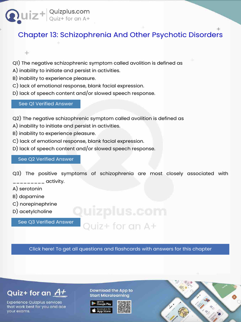 The Negative Schizophrenic Symptom Called Avolition Is Defined As | PDF ...