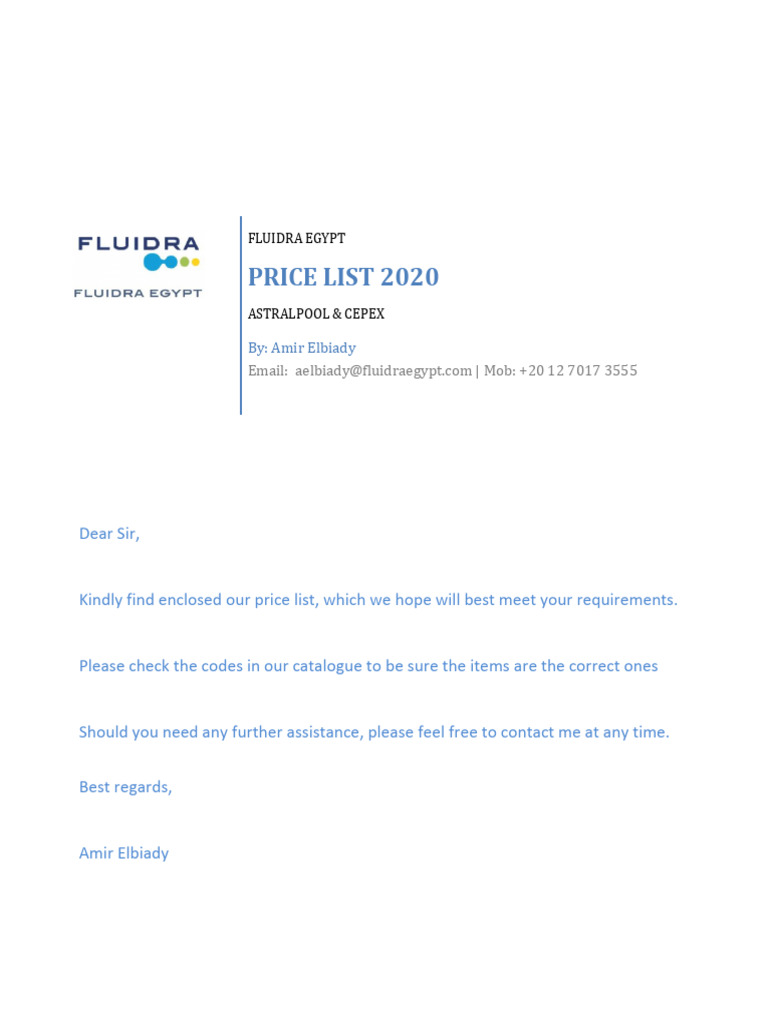 UPDATED 2020 Price List | PDF