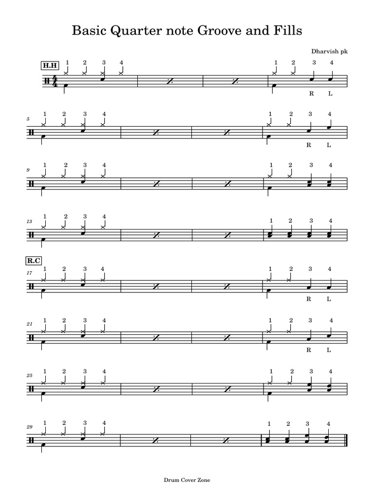 Basic Quarter Note Groove and Fills Backing Track | PDF