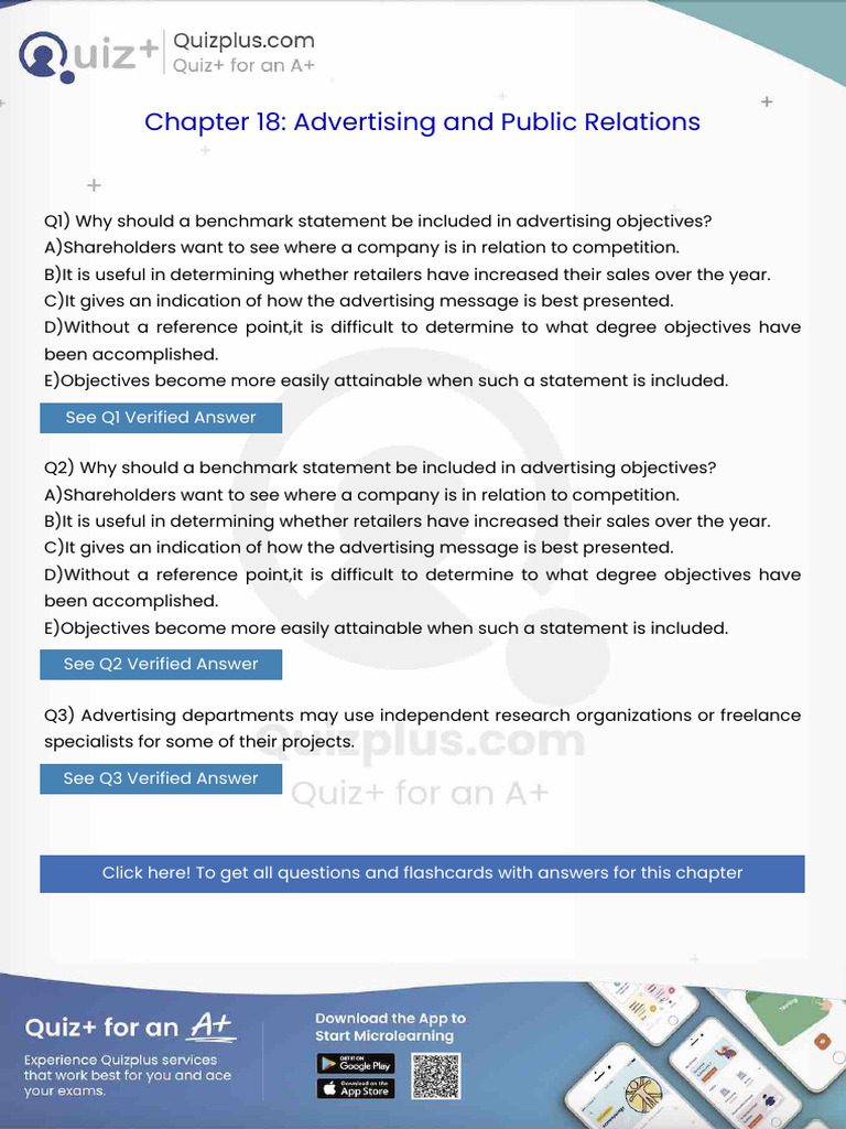 Why Should A Benchmark Statement Be Included in Advertising Objectives ...