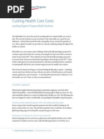 Download Cutting Health Care Costs Leading Experts Propose Bold Solutions by Center for American Progress SN101779414 doc pdf