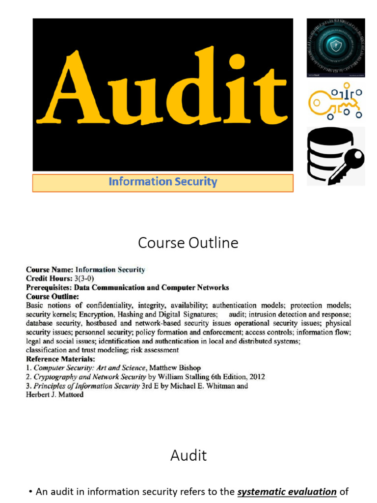 Information Security 07 - Audit | PDF