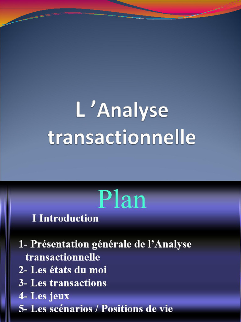 L' Analyse Transactionnelle NV | PDF | Psychothérapie | Écoles de ...