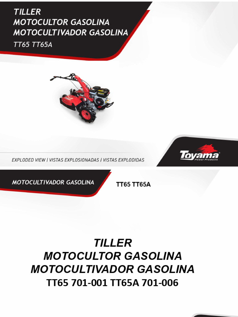 Tiller Motocultor Gasolina Motocultivador Gasolina: TT65 TT65A | PDF ...