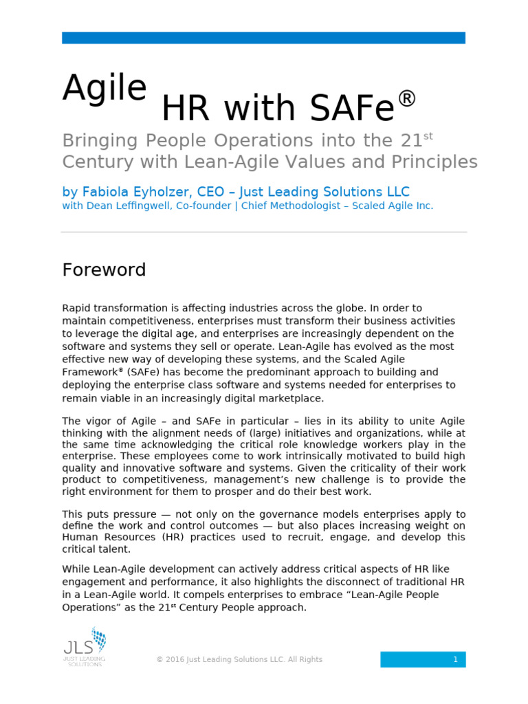 Agile HR With Safe | PDF