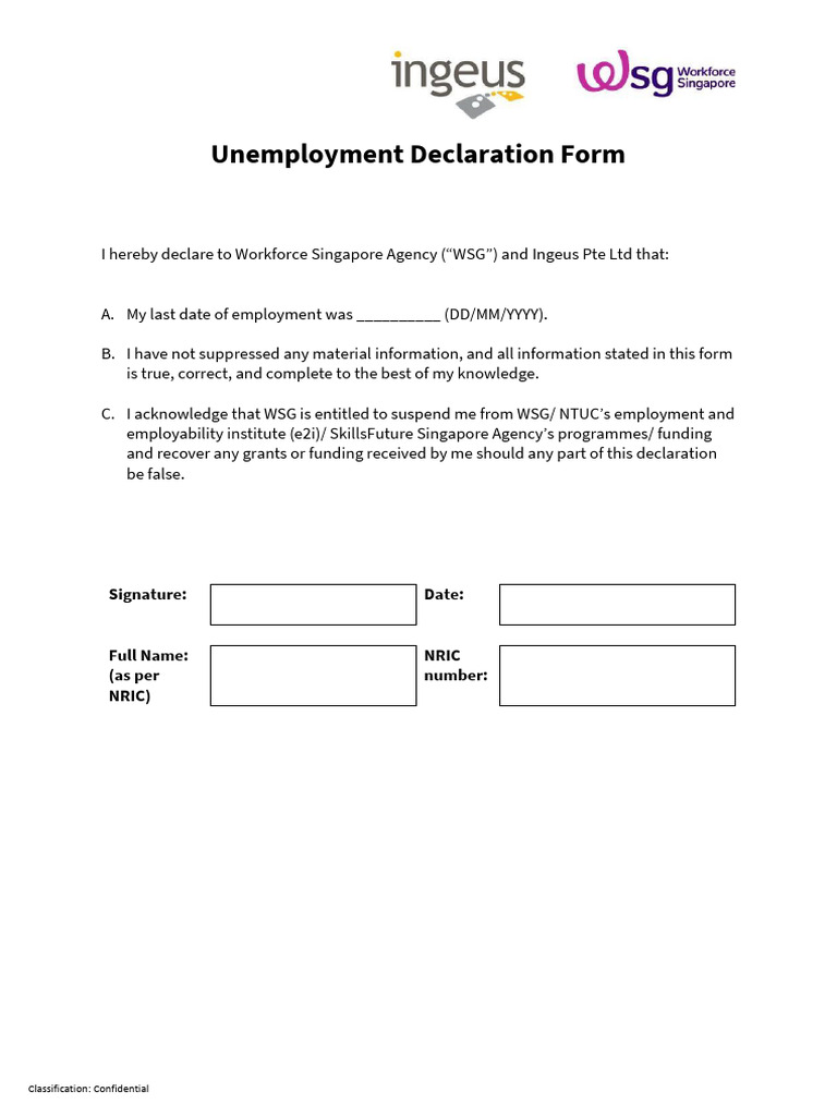 Unemployment Declaration Form | PDF