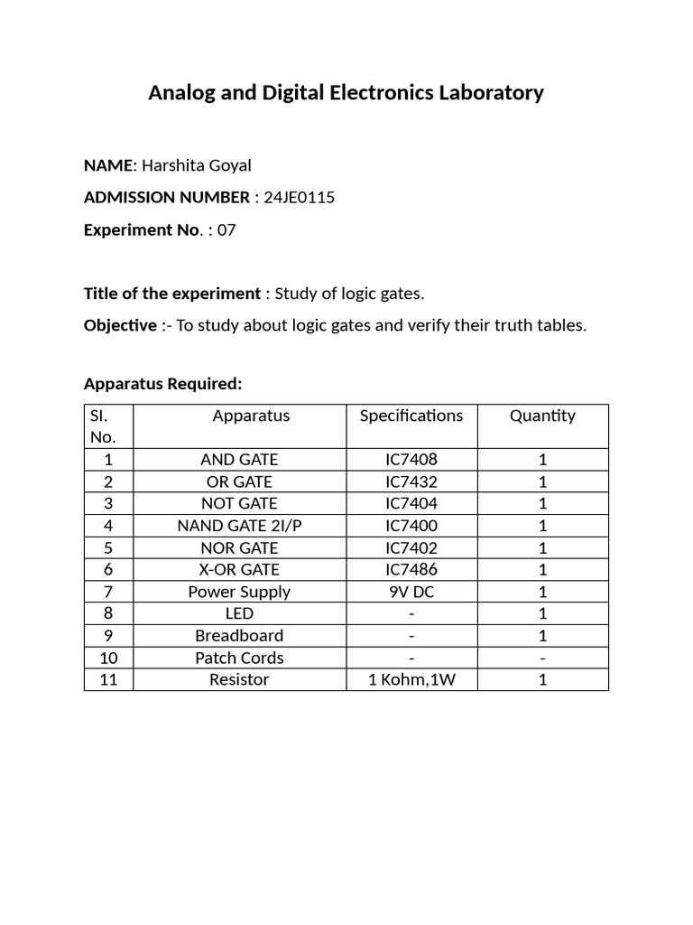 Analog and Digital Electronics Laborator1 | PDF