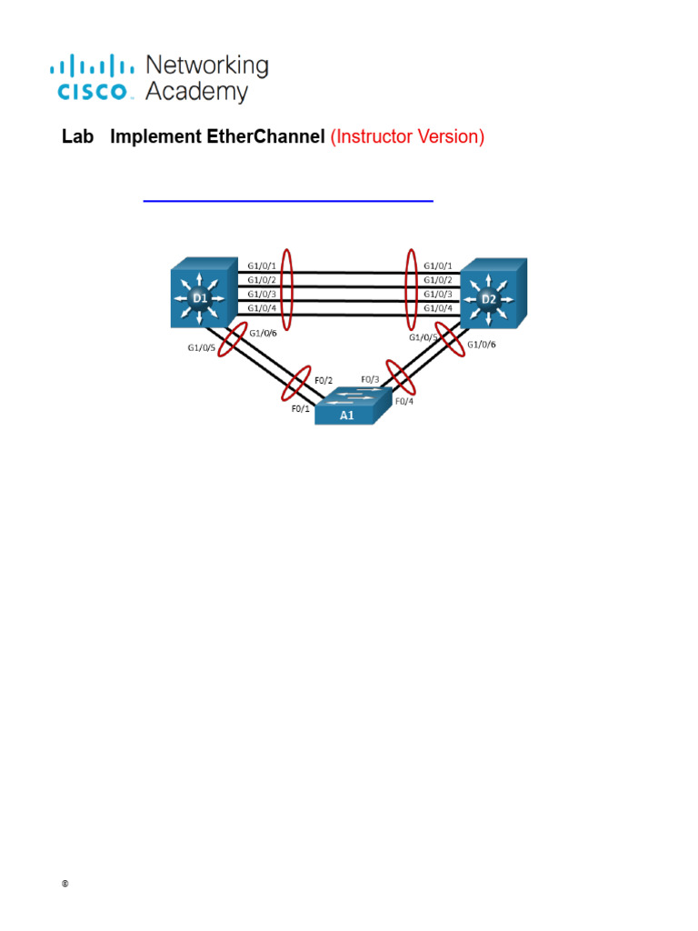 5.1.3 Lab - Implement EtherChannel - ITExamAnswers | PDF