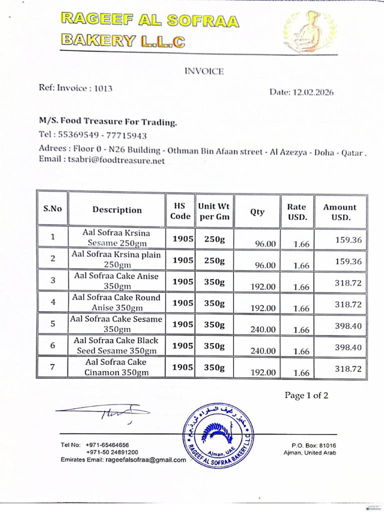 Invoice of Qatar | PDF