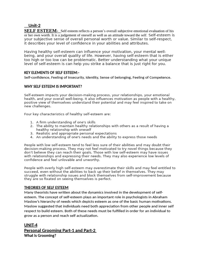 Notes For Personality Development and Soft Skills | PDF