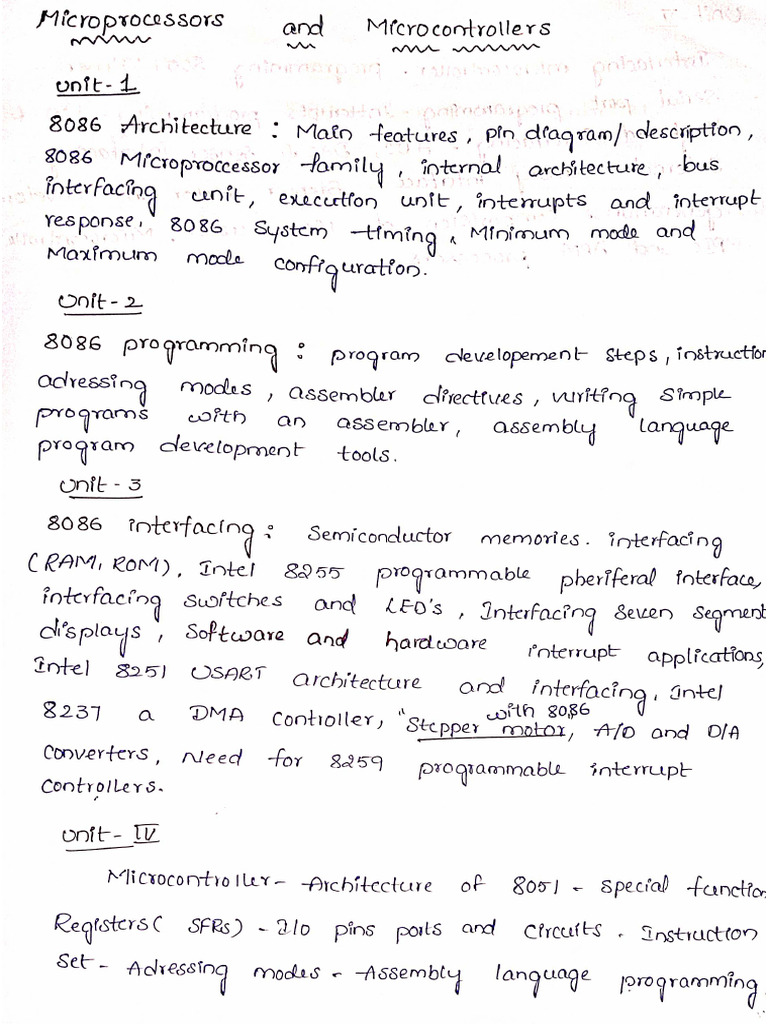 MPMC - Unit1&2 | PDF