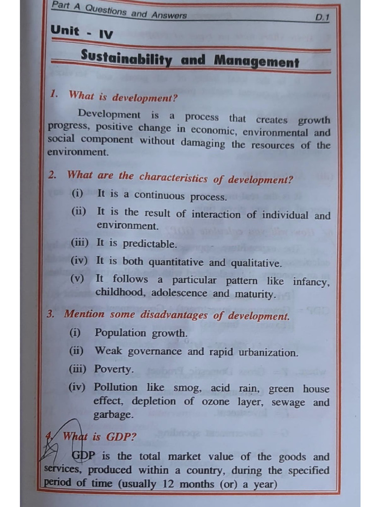 ESS - Unit 4 - 2 Marks Questions With Answers. | PDF