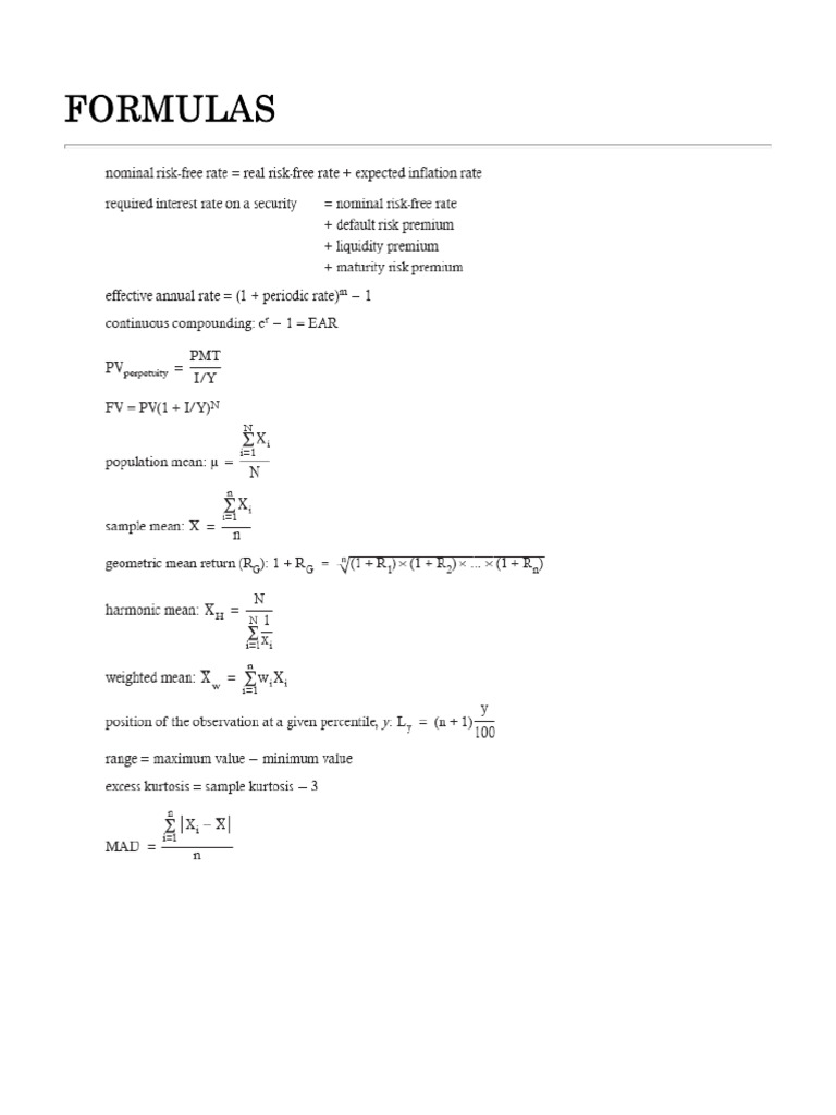 Formulas Libro 1 | PDF