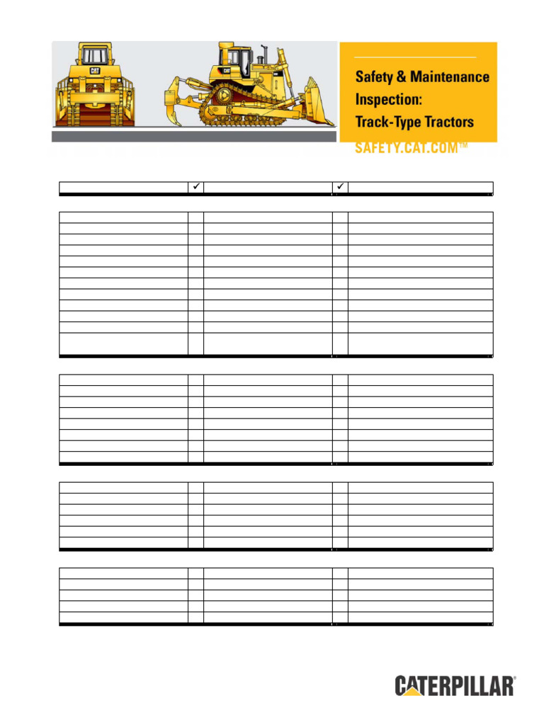 Safety & Maintenance Inspection-Track-Type Tractors Read | PDF
