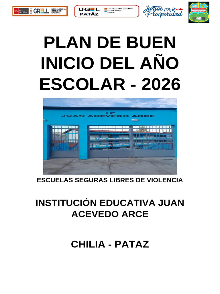 Plan de Buen Inicio Del Año Escolar | PDF