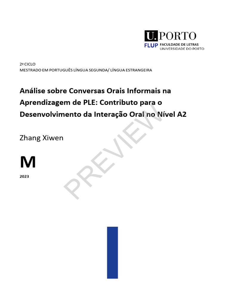 Análise Sobre Conversas Orais Informais Na Aprendizagem de PLE | PDF
