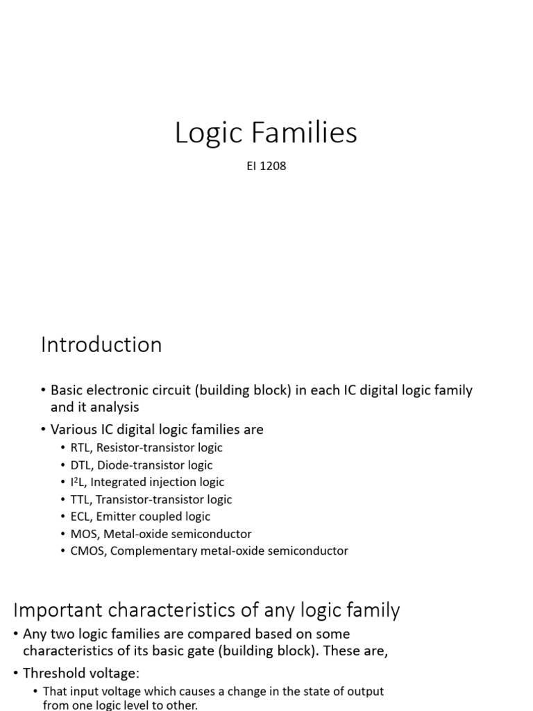Logic Families | PDF