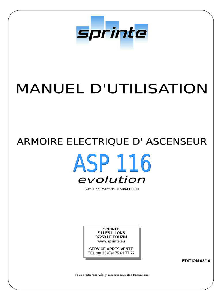 B DP 08 000 00 Dossier Technique 4.04 | PDF | Ascenseur | Biens ...