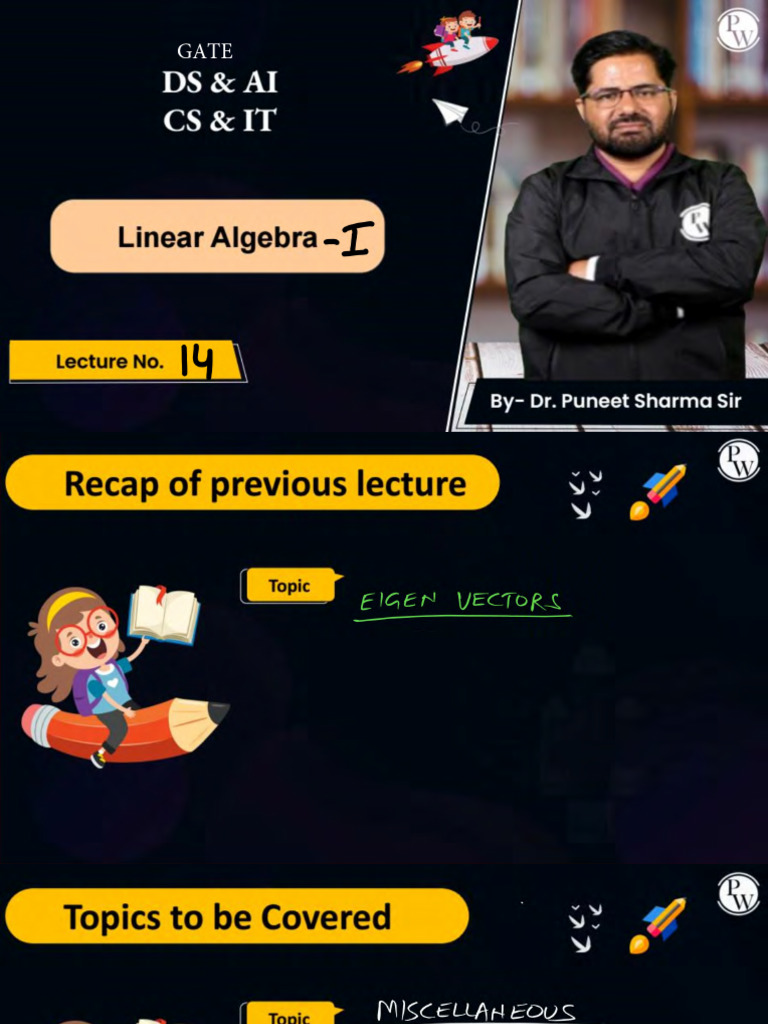 Linear Algebra - 1 14 Class Notes | PDF