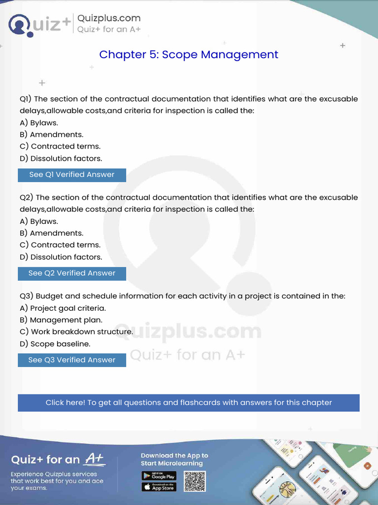 The Section of The Contractual Documentation That Identifies What Are ...
