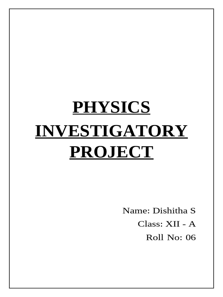 PHYSICS Project | PDF