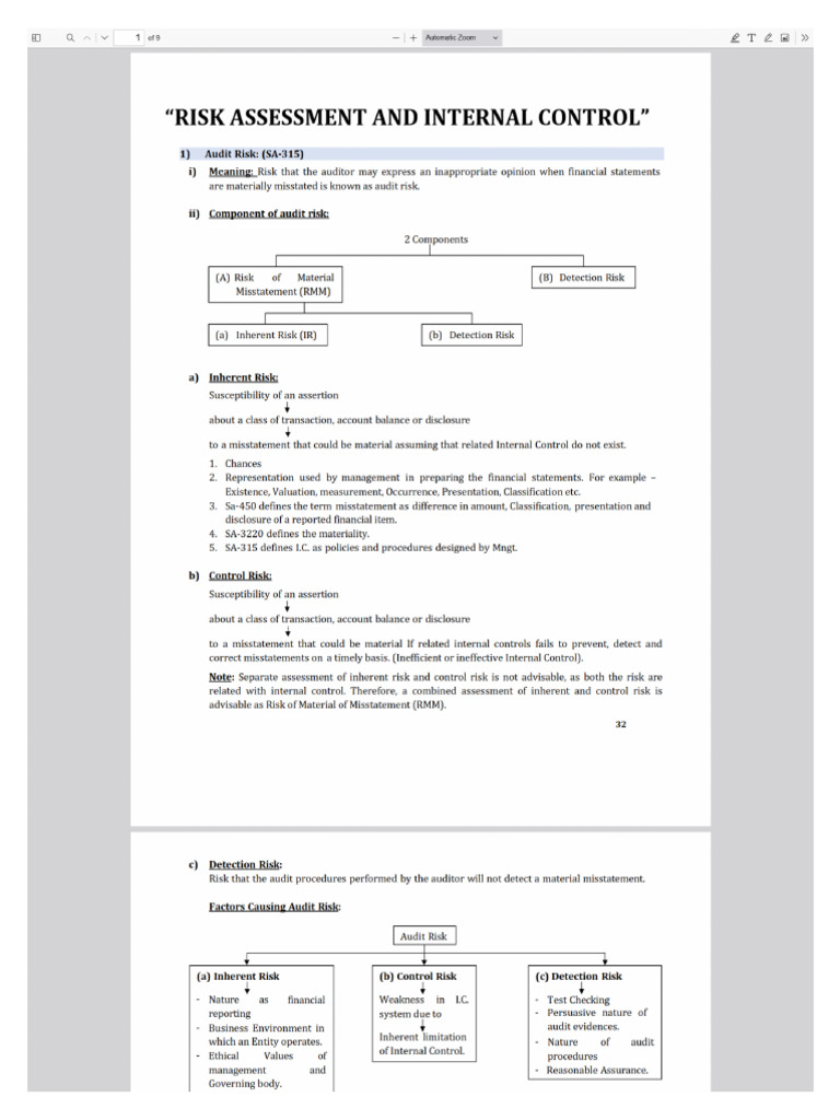 Risk Assessment and Internal Control | PDF
