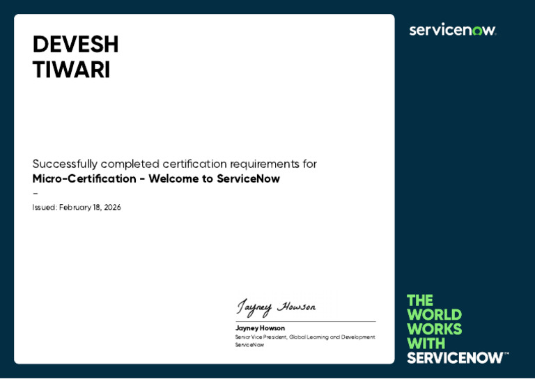 Micro-Certification - Welcome To ServiceNow | PDF